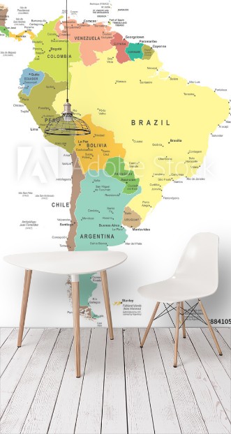 Picture of South America map - highly detailed vector illustration